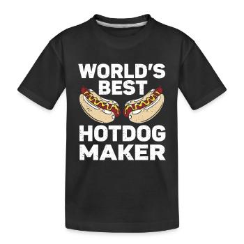 Hot-Dog Cadeau Nourriture Hot Dog - T-shirt bio Premium Enfant - noir - Devant