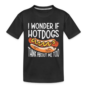 Hot-Dog Cadeau Nourriture Hot Dog - T-shirt bio Premium Enfant - noir - Devant