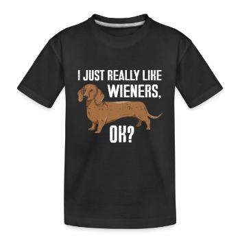 Hot-Dog Cadeau Nourriture Hot Dog - T-shirt bio Premium Enfant - noir - Devant
