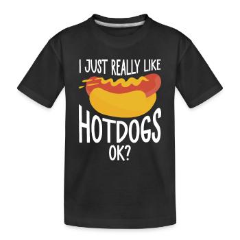 Hot-Dog Cadeau Nourriture Hot Dog - T-shirt bio Premium Enfant - noir - Devant