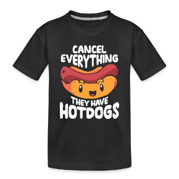 Hot-Dog Cadeau Nourriture Hot Dog - T-shirt bio Premium Enfant - noir - Devant