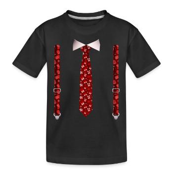 Cravate de Noël festif et bretelles drôle de Noël - T-shirt bio Premium Enfant - noir - Devant