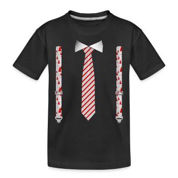 Cravate de Noël festif et bretelles drôle de Noël - T-shirt bio Premium Enfant - noir - Devant