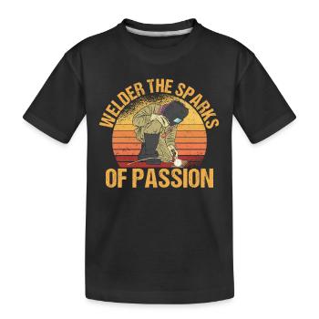 Welder Sparks Passion Arc Welding Retro - Kids' Premium Organic T-Shirt - black - Front