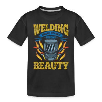 Soudeuse de soudage Les étincelles de soudage deviennent une beauté - T-shirt bio Premium Enfant - noir - Devant