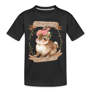 Petit lapin, lapin, bien-être animal, Vegan, dicton - T-shirt bio Premium Enfant - noir - Devant