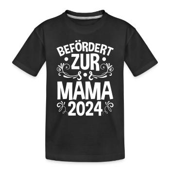 Werdende Mama 2024 - Kinder Premium Bio T-Shirt - Schwarz - Vorne