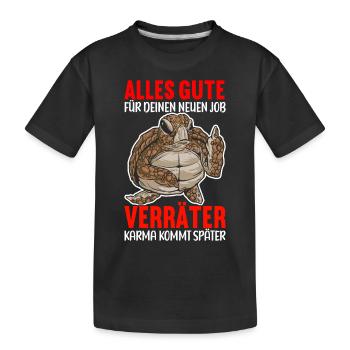 Abschiedsgeschenk Kollege Jobwechsel - Kinder Premium Bio T-Shirt - Schwarz - Vorne