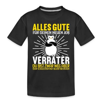 Abschiedsgeschenk Kollege Jobwechsel - Kinder Premium Bio T-Shirt - Schwarz - Vorne