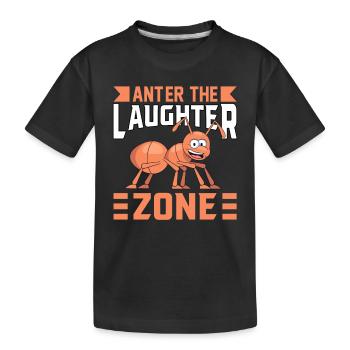 Anter the Laughter Zone - Kids' Premium Organic T-Shirt - black - Front