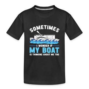 Bateau Ponton Bateau Capitaine de Bateau - T-shirt bio Premium Enfant - noir - Devant
