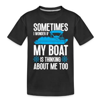 Bateau Ponton Bateau Capitaine de Bateau - T-shirt bio Premium Enfant - noir - Devant