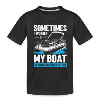 Bateau Ponton Bateau Capitaine de Bateau - T-shirt bio Premium Enfant - noir - Devant