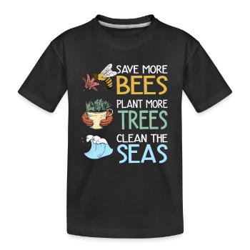 Earth Day Climate Change Environmentalists - Kids' Premium Organic T-Shirt - black - Front