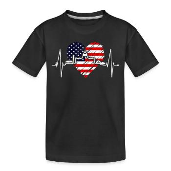 Washington D.C. Skyline Herzschlag USA Ostküste - Kinder Premium Bio T-Shirt - Schwarz - Vorne