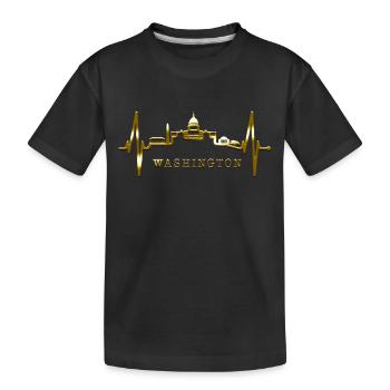 Washington D.C. Skyline Herzschlag USA Ostküste - Kinder Premium Bio T-Shirt - Schwarz - Vorne
