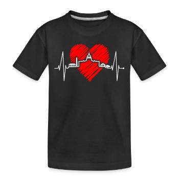 Washington D.C. Skyline Herzschlag USA Ostküste - Kinder Premium Bio T-Shirt - Schwarz - Vorne