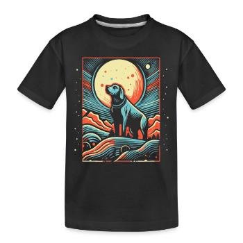 La pleine lune et le chien - T-shirt bio Premium Enfant - noir - Devant
