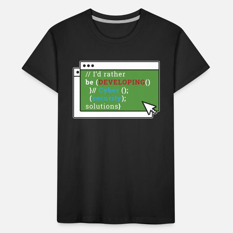 Cybersécurité Je préfère développer Programmer T-shirt bio Premium Enfant