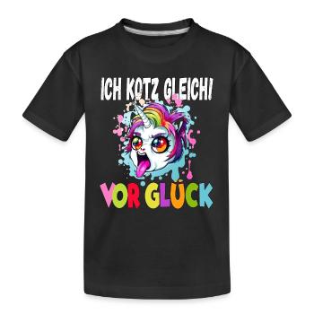 Ich Kotz Gleich Vor Glück - Kinder Premium Bio T-Shirt - Schwarz - Vorne