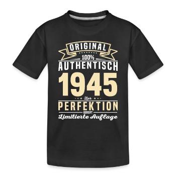 Authentisches Geburtstagsgeschenk 1945 - Kinder Premium Bio T-Shirt - Schwarz - Vorne