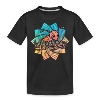Ant Retro - Kids' Premium Organic T-Shirt - black - Front