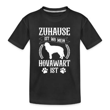 Hovawart ist mein Zuhause Derber Bauernhund - Kinder Premium Bio T-Shirt - Schwarz - Vorne