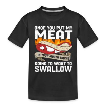 Grillgeschenk Grillen BBQ - Kinder Premium Bio T-Shirt - Schwarz - Vorne