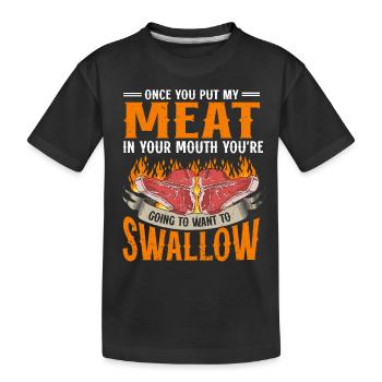 Grill Gift Grilling BBQ - Kids' Premium Organic T-Shirt - black - Front