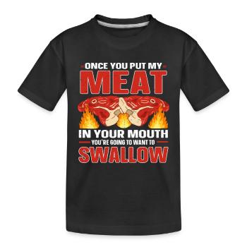 Grillgeschenk Grillen BBQ - Kinder Premium Bio T-Shirt - Schwarz - Vorne