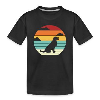 Retro Wauwau Rüde Vierbeiner Hundebesitzer Hund - Kinder Premium Bio T-Shirt - Schwarz - Vorne