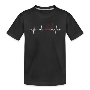 Dog Heartbeat Rüde Vierbeiner Wauwau - Kinder Premium Bio T-Shirt - Schwarz - Vorne
