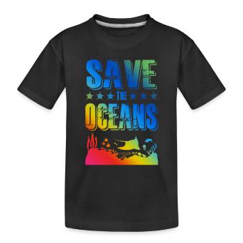 save the ocean - Kinder Premium Bio T-Shirt - Schwarz - Vorne