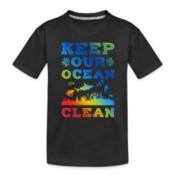 ozean sauber halten - Kinder Premium Bio T-Shirt - Schwarz - Vorne