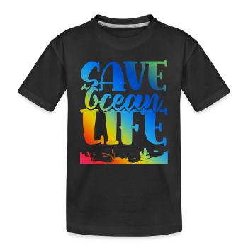 Sauvez la vie de l’océan - T-shirt bio Premium Enfant - noir - Devant