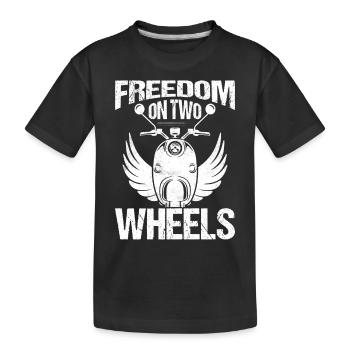 Liberté Sur Deux-Roues Cyclomoteur Scooter - T-shirt bio Premium Enfant - noir - Devant