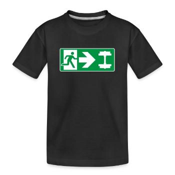 Notausgang Hantel Gym - Kinder Premium Bio T-Shirt - Schwarz - Vorne