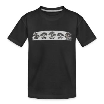 Bonsaibaum Bonsai-Baum Blumentopf Bonsai-Chain - Kinder Premium Bio T-Shirt - Schwarz - Vorne