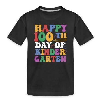 Joyeux 100e jour de la maternelle Lustiger - T-shirt bio Premium Enfant - noir - Devant