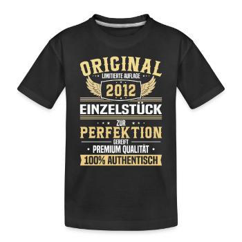 Vintage Jahrgangsgeschenk 2012 - Kinder Premium Bio T-Shirt - Schwarz - Vorne