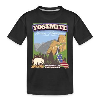 Yosemite National Park, Vintage California Ca - Kids' Premium Organic T-Shirt - black - Front