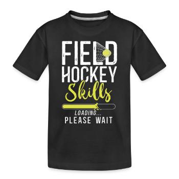 Compétences de hockey sur gazon - T-shirt bio Premium Enfant - noir - Devant