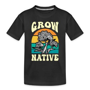 Asclépiade Grow Native Retro Monarchs Entomologistes - T-shirt bio Premium Enfant - noir - Devant