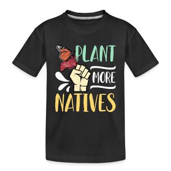 Plante d’asclépiade Plus d’indigènes Monarques Papillons - T-shirt bio Premium Enfant - noir - Devant