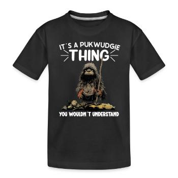 Pukwudgie, Cryptid, Folklore, Myths, Cryptozoologist - Kids' Premium Organic T-Shirt - black - Front