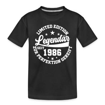 Legendär seit '86 - Kinder Premium Bio T-Shirt - Schwarz - Vorne