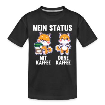 Hund Mein Status Mit Kaffee Ohne Kaffee - Kinder Premium Bio T-Shirt - Schwarz - Vorne