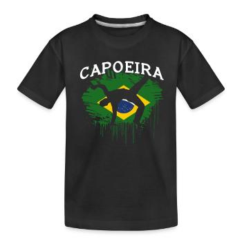 Capoeira Brazil Flag - Kinder Premium Bio T-Shirt - Schwarz - Vorne
