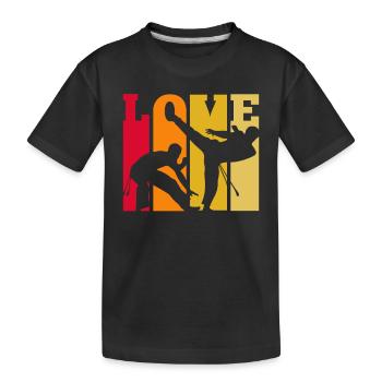 Capoeira Love Retro - Kinder Premium Bio T-Shirt - Schwarz - Vorne