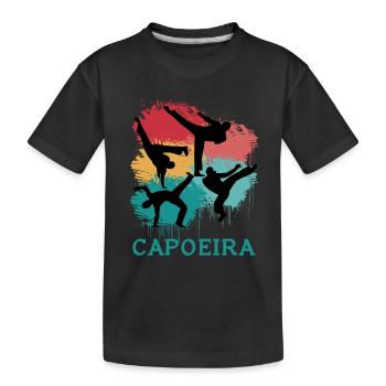 Capoeira Retro - Kinder Premium Bio T-Shirt - Schwarz - Vorne